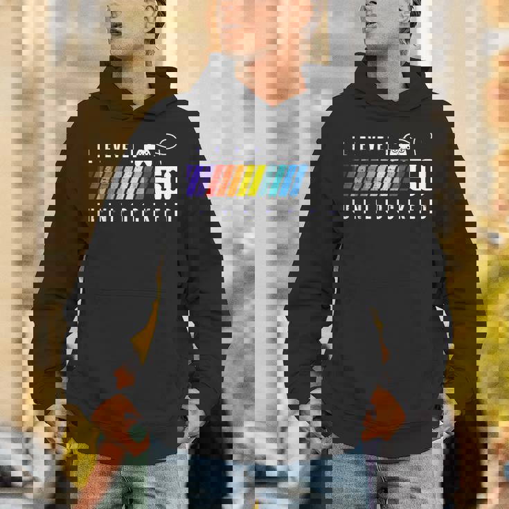 50歳の誕生日 ゲーマーボーイまたはゲーマーガール レベル50 アンロック パーカー