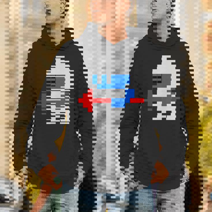 8ビット80年代レトロクラシックビデオゲームキャラクターダグヒーロー パーカー