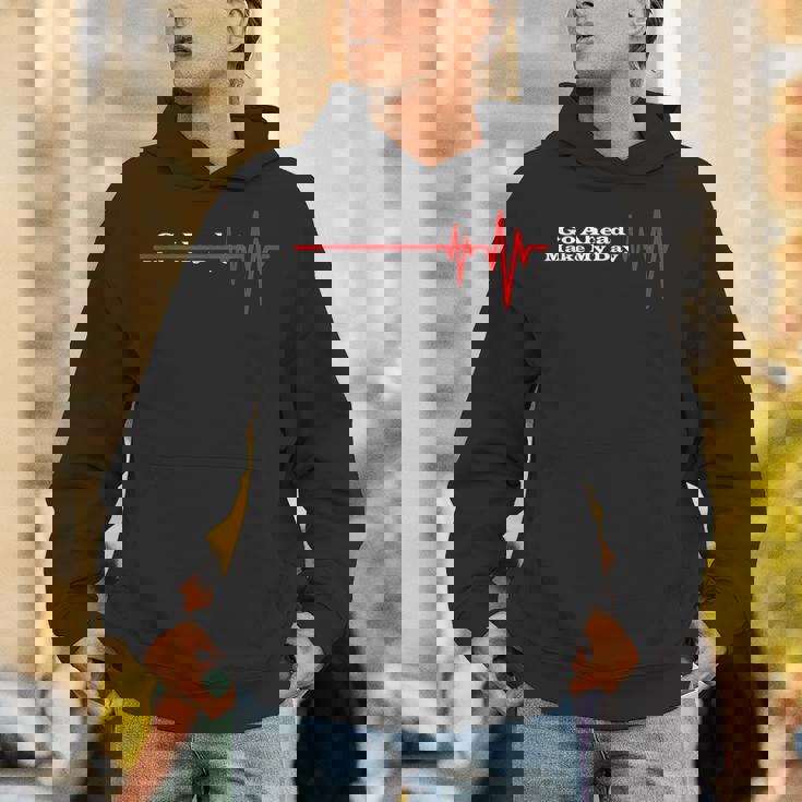 Go Ahead Make My Day おもしろギフト ヴィンテージ パーカー