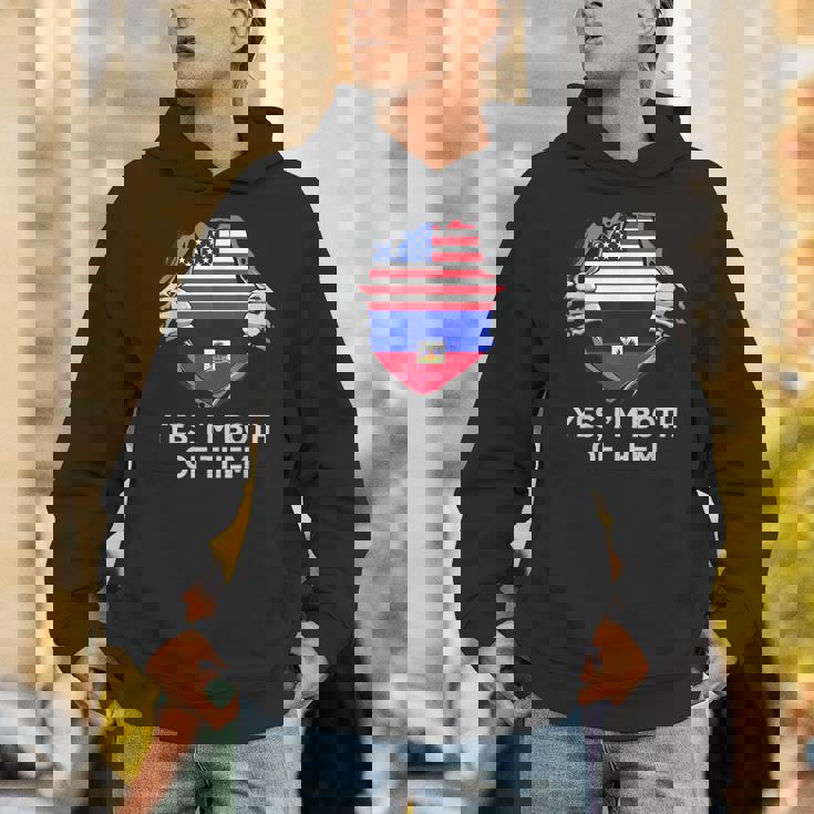 Half American Half Haitian Usa Haiti Flag メンズ レディース パーカー