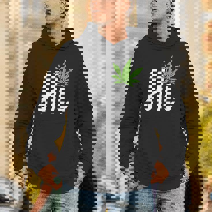 Hi Hello マリファナの葉 ハッピーファニー大麻 ウィード パイナップル パーカー