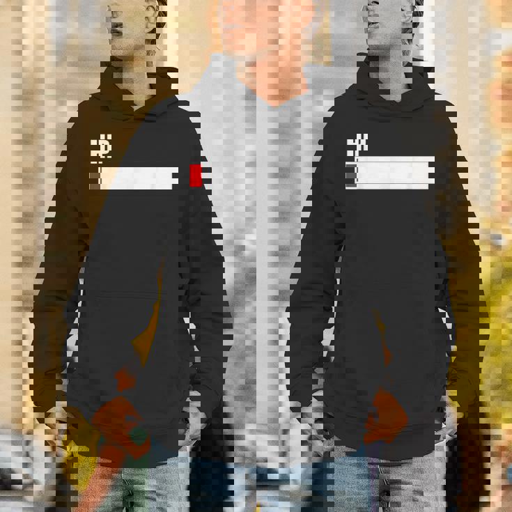 Hpが残りわずか 体力がない 限界 おもしろ ユーモア ゲーム Hpバー 黒 他カラー メンズ レディース 大きいサイズ パーカー