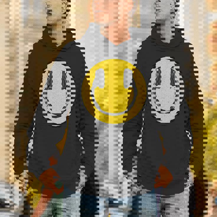 Love The 90年代レトロビンテージヘッドホン スマイルグランジミュージックdj パーカー