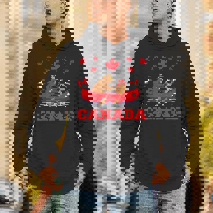 I Love Canada Cool Canada Bear & Chipmunk Cartoon Graphic パーカー