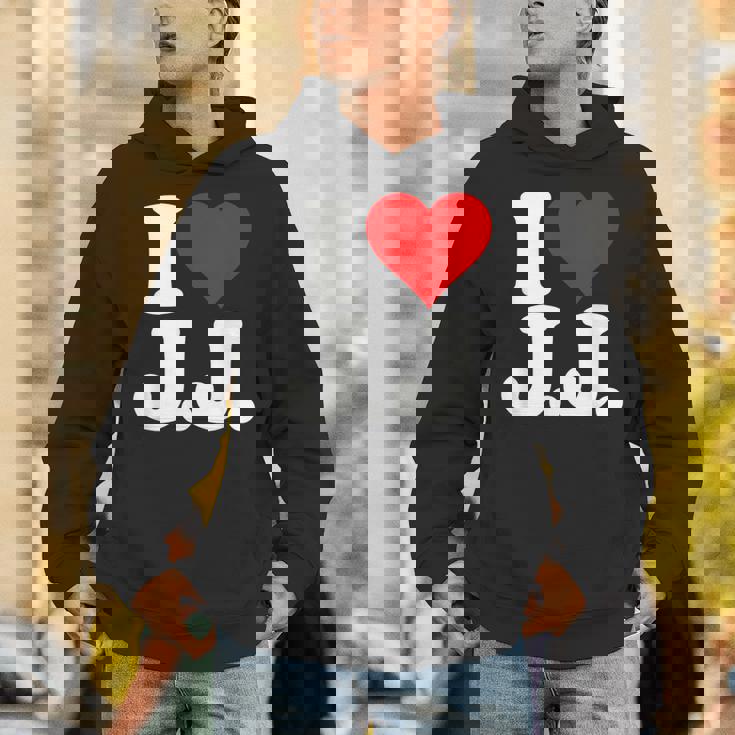 I Love Heart JJ Jj J J イニシャル パーカー