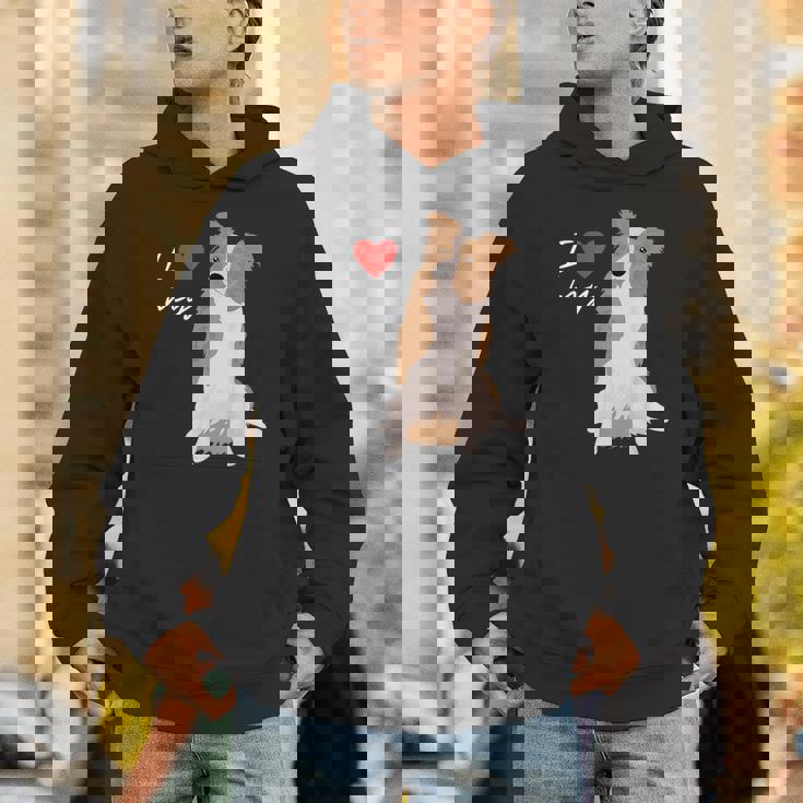 I Love My & Red Merle ボーダーコリー ドッグラバー。 パーカー