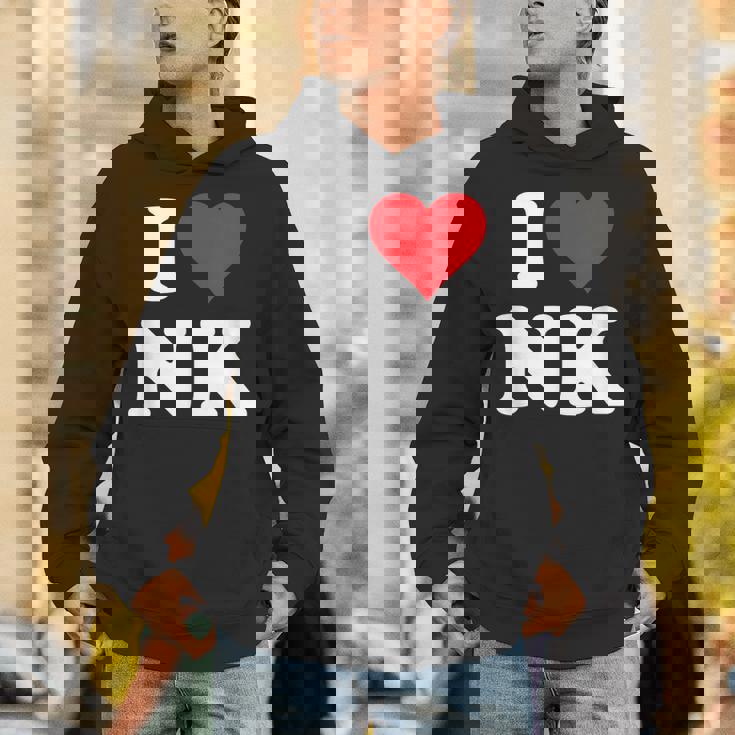 I Love Nk Initials I Heart NK First Last Name N K パーカー