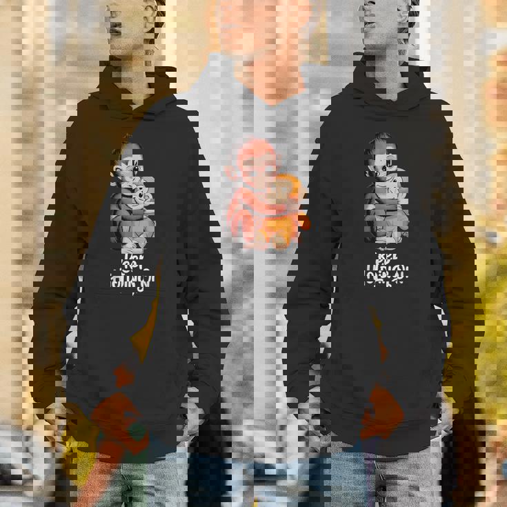 Punch Keep Holding On Cute Baby Monkey グラフィック パーカー