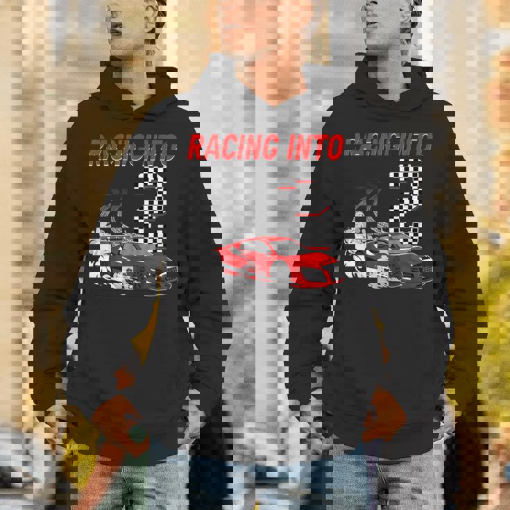 Racing Into 2Nd Birthday レースカー 2歳 幼児 男の子 パーカー