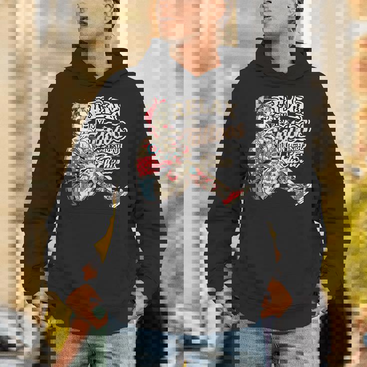 Relax My Tattoos Don't Like You Either Tattoos ボディーアート パーカー