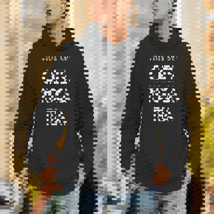 Things I Love Cats Yoga Tea Fun Cat ヨガtシャツ パーカー