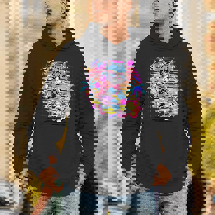 Vaporwave 猫 ピックルボール プレーヤー 80年代 レトロ 美学 パーカー