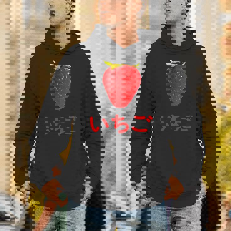 いちご 赤文字 苺 大trawberry Big Color Photo パーカー