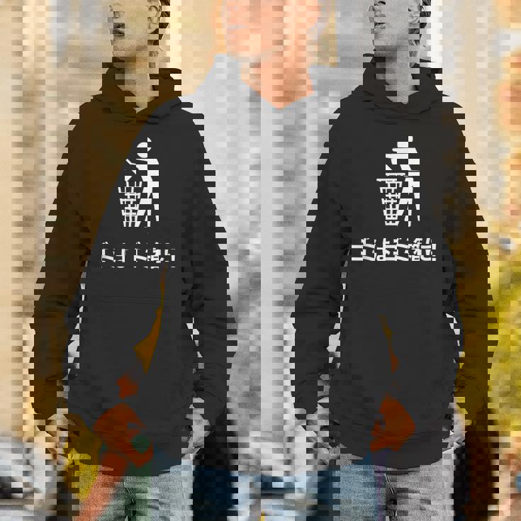 おもしろい日本のtシャツ ゴミ箱にゴミが入る パーカー