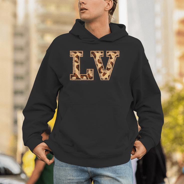 かわいい 文字 Lv イニシャル 名前 ヒョウ チーター動物 長袖tシャツ パーカー