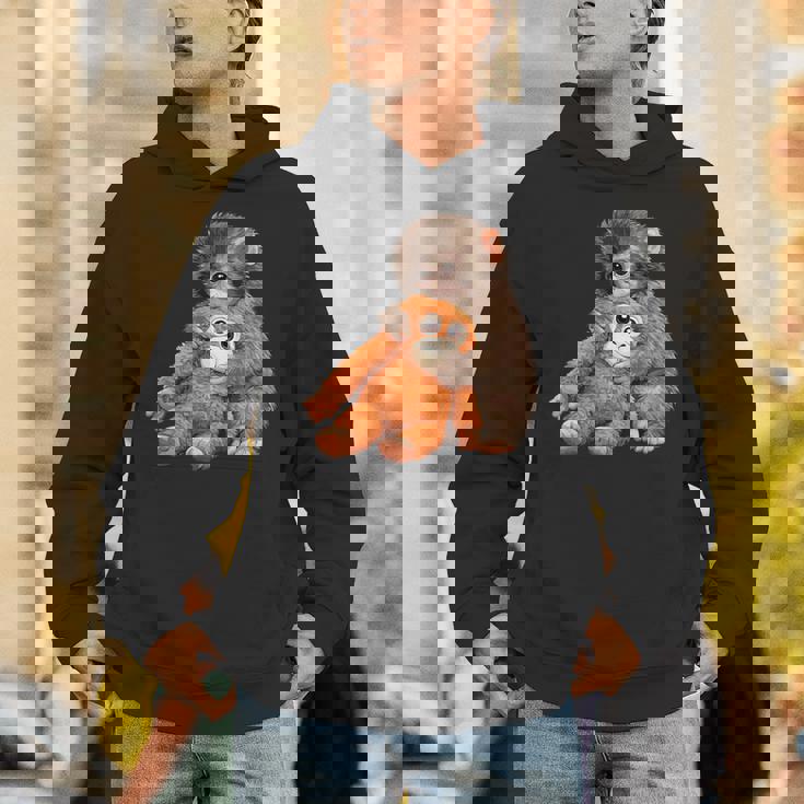 かわいいモンキーパンチ 日本の赤ちゃん猿 パーカー