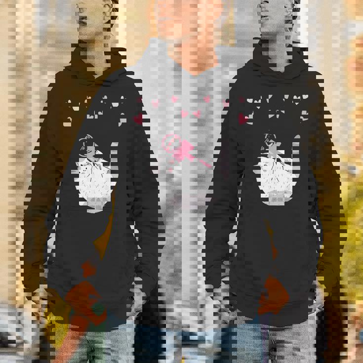 かわいい毛糸の猫はけん玉ハートを弾く パーカー