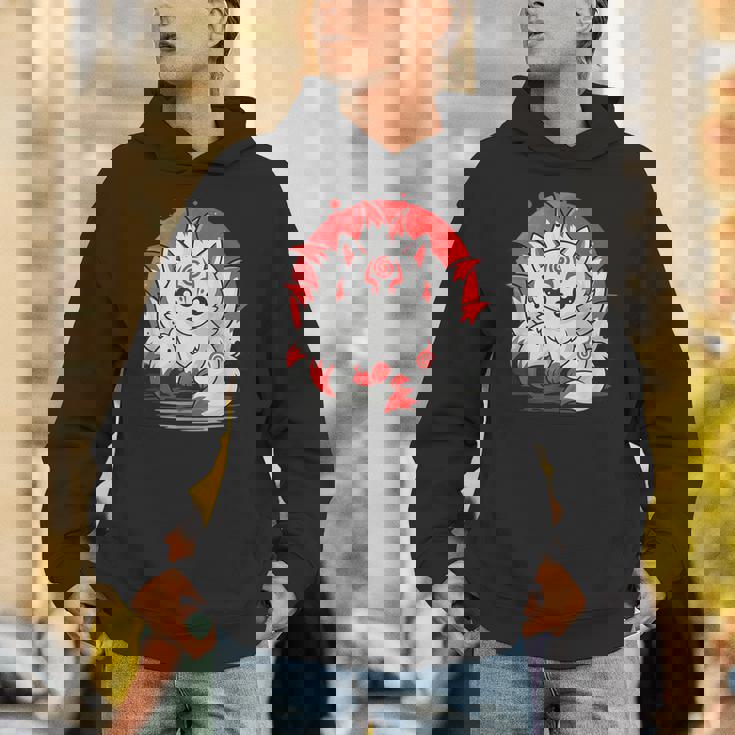 きつね 笑う キツネ 九尾 神話 動物 パーカー