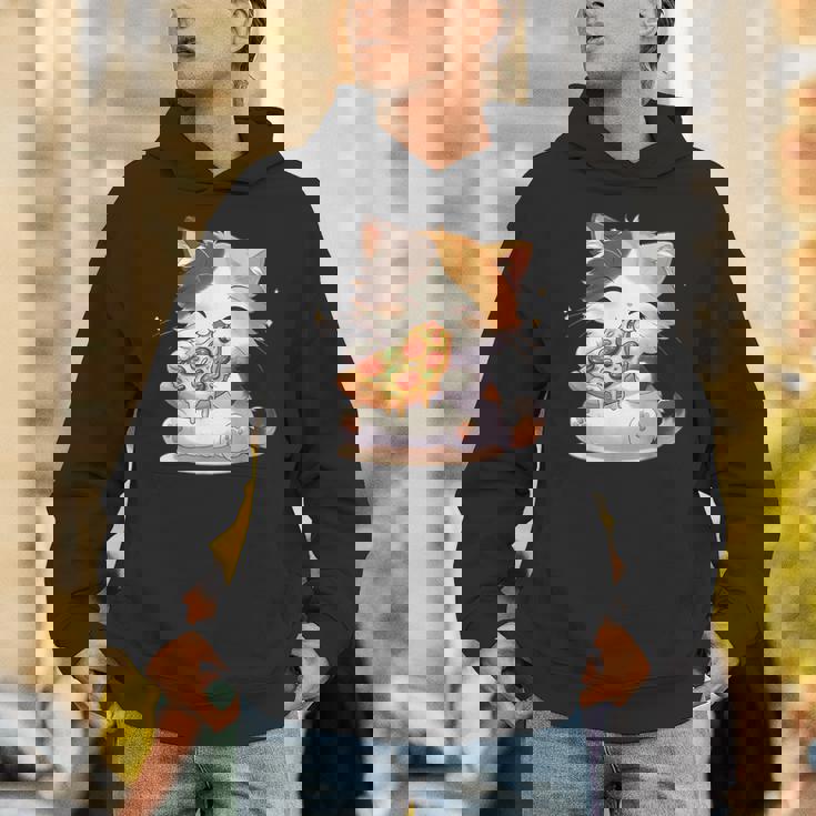 わがまま猫 ピザねこ ラーメン好き かわいい おもしろ マンガ パーカー