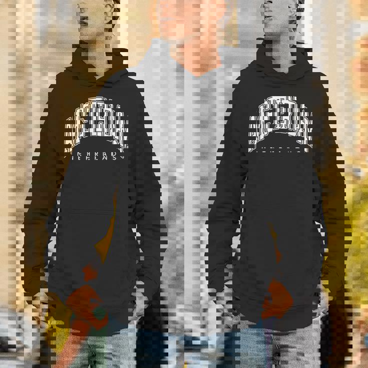 アムステルダム オランダ 代表チームスタイル ホワイトテキスト パーカー