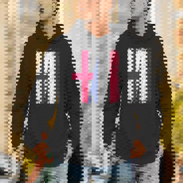 イングランド オランダ ハーフフラッグ イングリッシュ オランダ遺産 長袖tシャツ パーカー