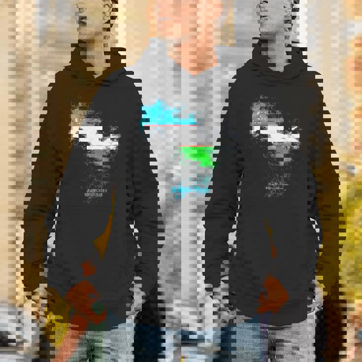 ウズベキスタン 国旗 地図 ウズベク ウズベキスタン パーカー