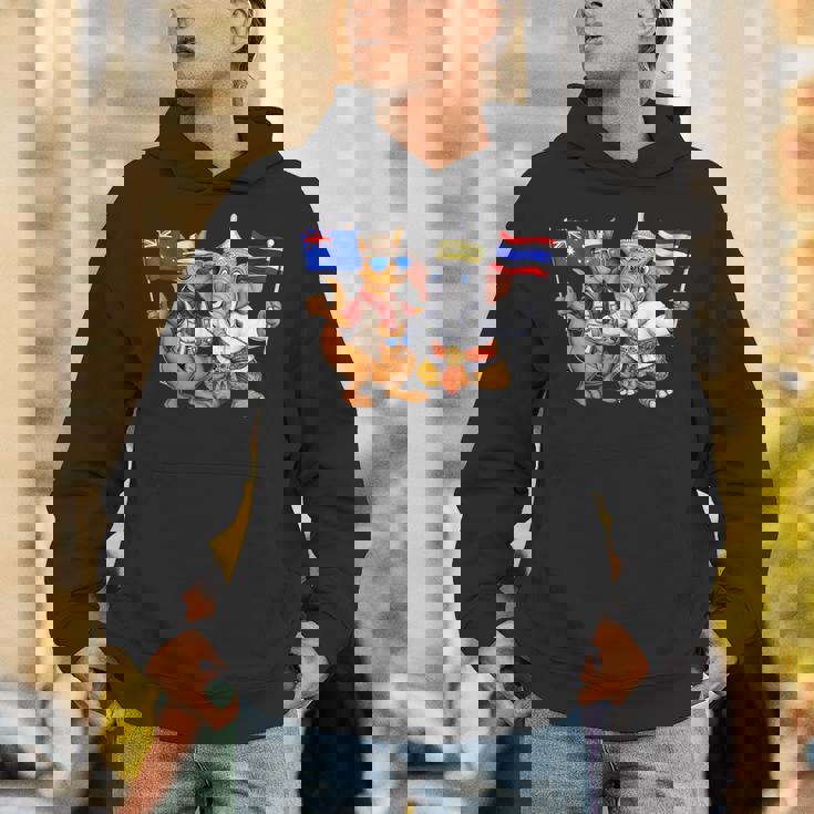 オーストラリア カンガルー タイ 象 オーストラリアの旗 タイの遺産 誇り オーストラリア タイ 愛国者 オーストラリア パーカー