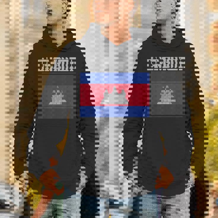 カンボジア-カンボジアの旗ヴィンテージスポーツデザインカンボジア パーカー