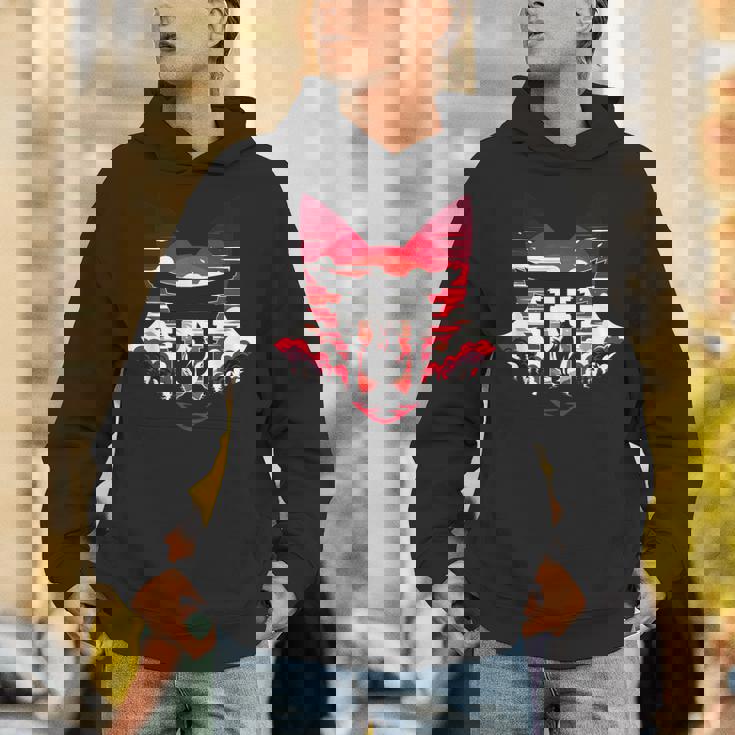 キツネ キツネ 九尾狐シルエット アニメ好き パーカー