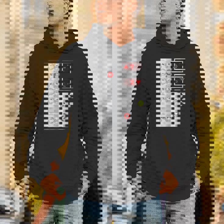 クールなエレベーターボタンアートメンズレディースリフトハロウィンコスチューム パーカー