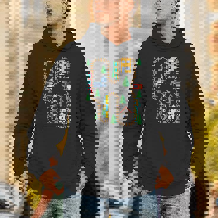 クールなプレイマット 電車線路 かわいい機関車 幼児 パーカー