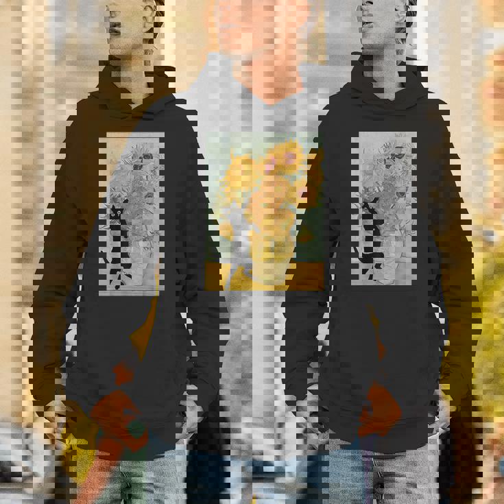 ゴッホ ひまわり 面白い 猫 アート 絵画 パーカー