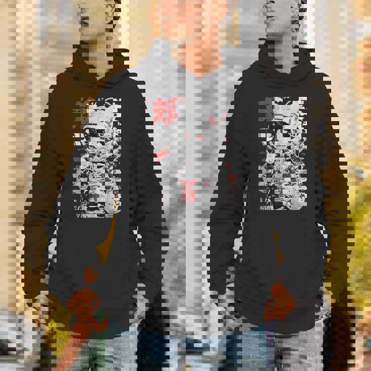 サイバーパンク 宇宙 猫ラーメン 日本のストリートウェア パーカー