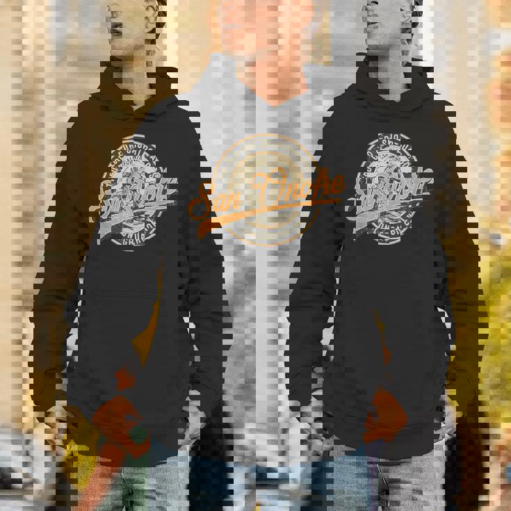 サンオノフレ ロングボードのみのレトロ ウェーブ サーフィン パーカー