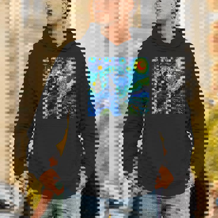 シュナウザー 面白いtシャツ 犬 ゴッホ 星月夜 かわいい メンズ 子供 おもしろ 服 グッズ ネタ パーカー