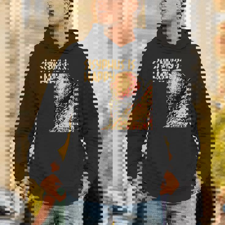 シーシュポス・イズ・ハッピー面白いギリシャ神話ミーム哲学 パーカー