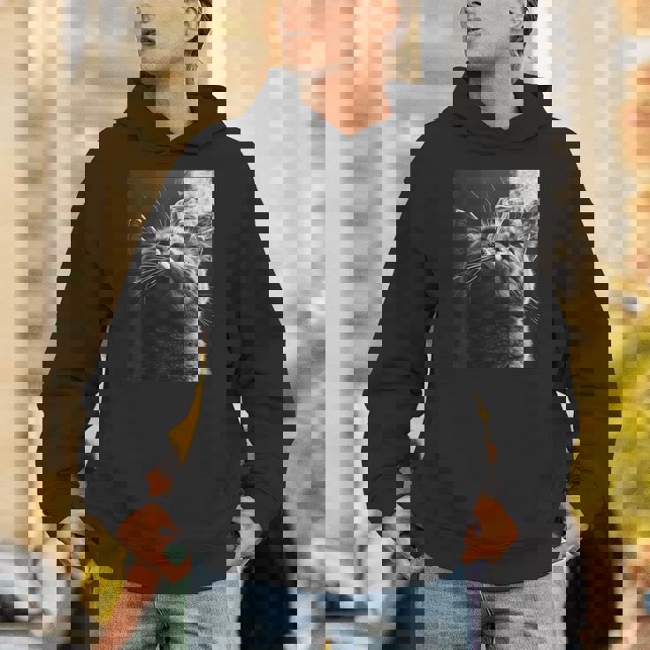 スモーキング 猫 ミーム 大人 ユーモア ノベルティ グラフィック パーカー