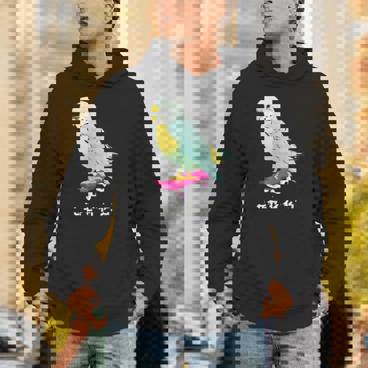 セキセイインコ インコ 鳥 スケートボード かわいい イラスト 手書き セキセイインコ好き 鳥好き おもしろ パーカー