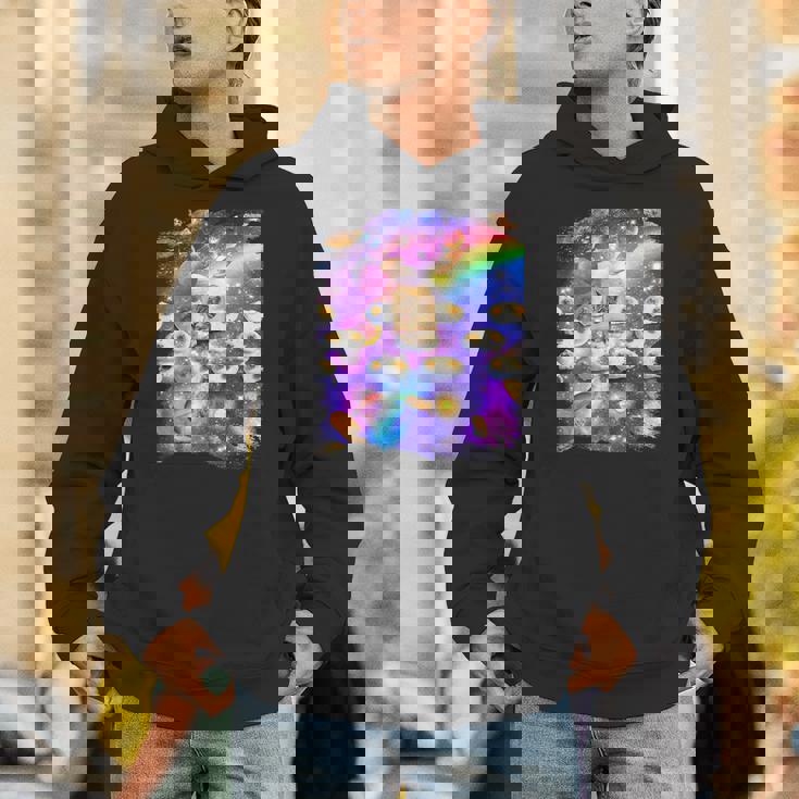 トーストスペース 猫 パンローフキャット レインボーギャラクシー パーカー