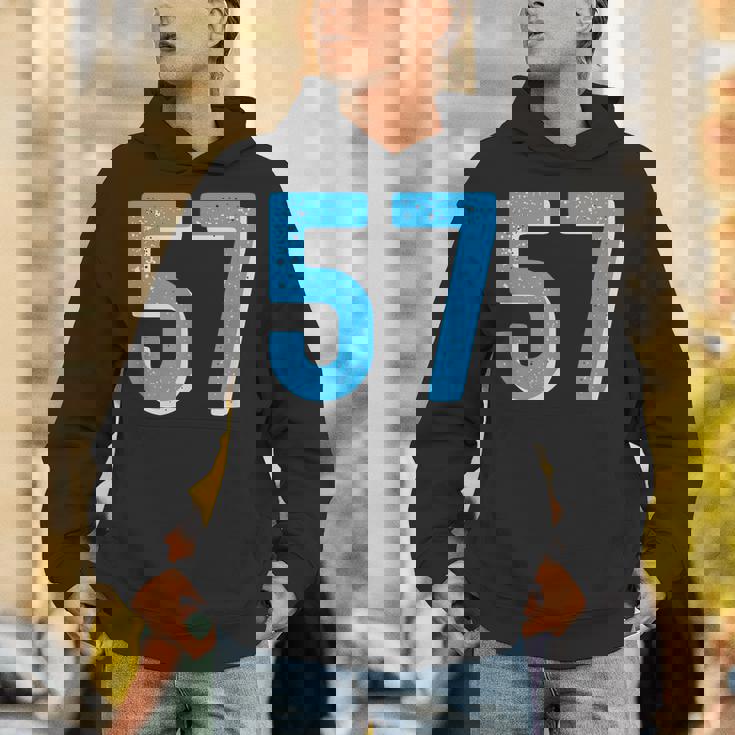 ナンバー 57 スポーツブルーナンバー パーカー