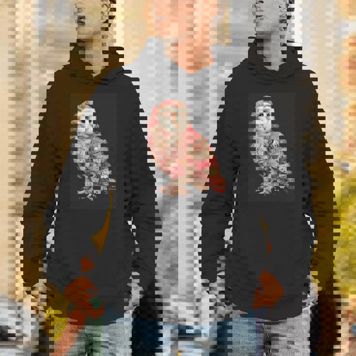 ハート柄の奇抜なパッチワークフクロウ パーカー