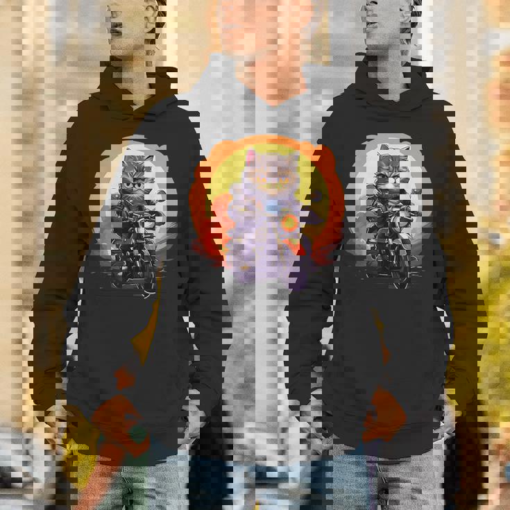 バイカー エキゾチック ショートヘア 猫 乗馬 オートバイ パーカー