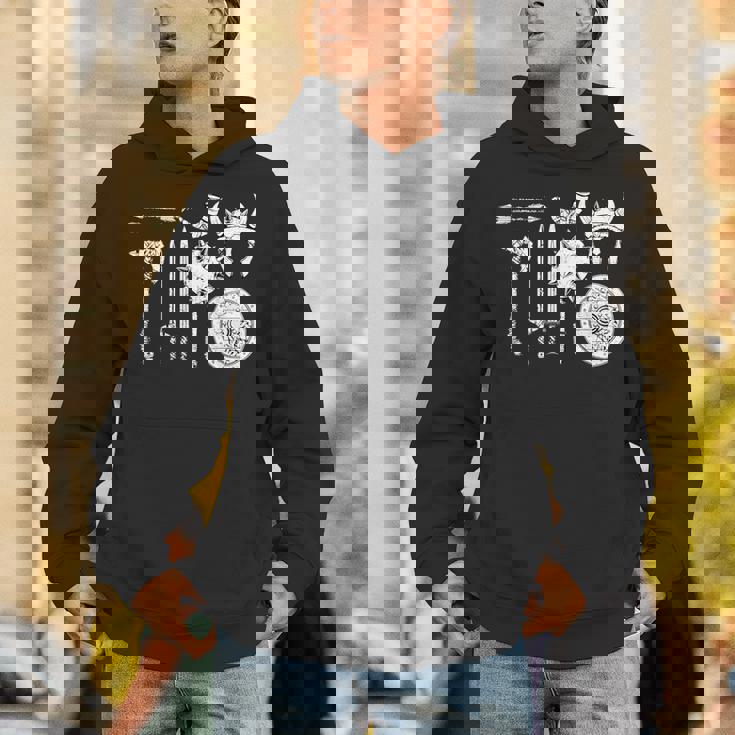 バイキング 戦士装備 剣 兜 斧 角 ヴァルハラ パーカー