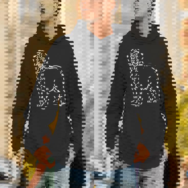 バーニーズマウンテンドッグ ミニマリストバッジ パッチラインアート パーカー