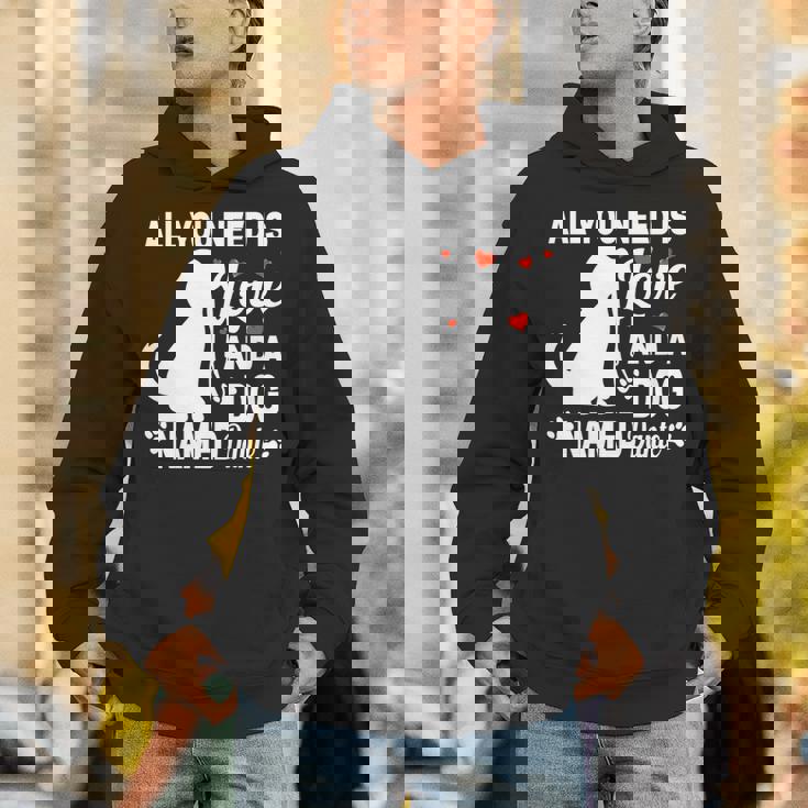 パーソナライズドドッグネームダンテかわいい犬ペット愛好家 長袖tシャツ パーカー