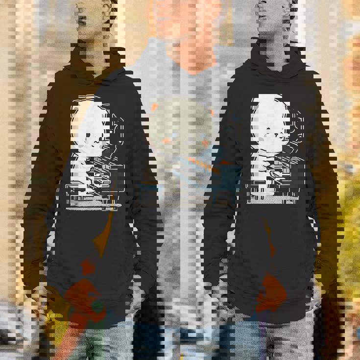 ピアノを弾くかわいい猫 ヴィンテージ かわいい猫 アート 日本アニメ パーカー