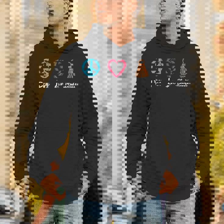 ピース・ラブ・バドミントン アイ・ラブ・バドミントン 長袖tシャツ パーカー