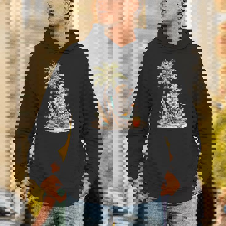 フェレット 果物 スキムボード ビーチツリー 動物 モチーフ フェレット パーカー