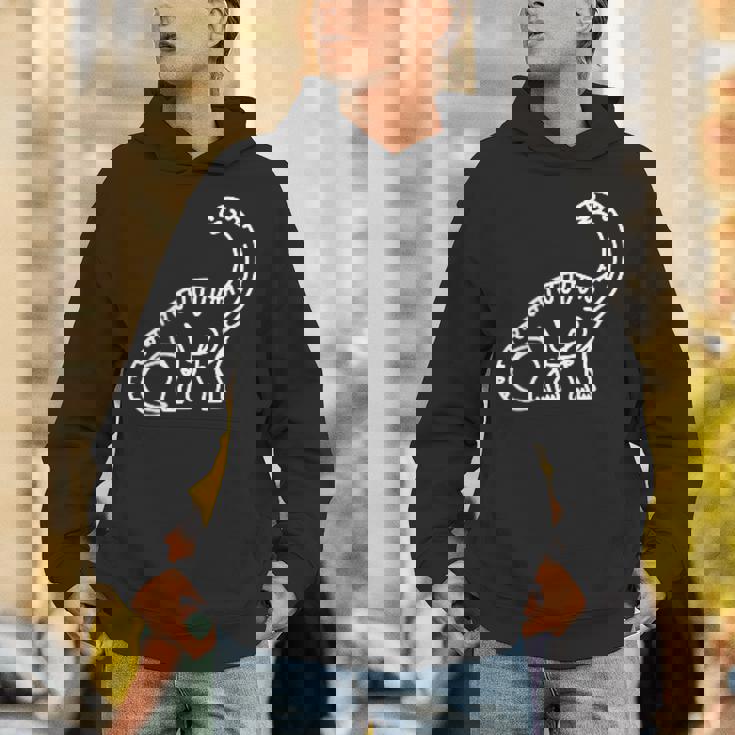 ブラキオサウルス ミニマリスト バッジ パッチライン アート 恐竜 パーカー