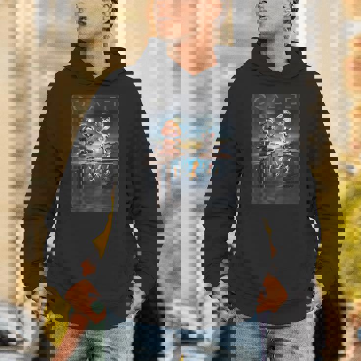 プードルとチワワのユニークなイカ釣りデザイン パーカー